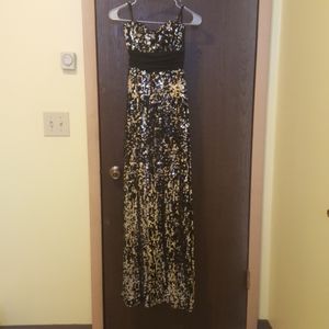 Strapless sequin formal dress